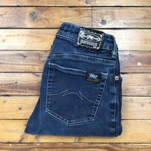 VINTAGE Parasuco Extreme fit blue jeans cotton stretch denim high rise size 2 - Picture 7 of 12